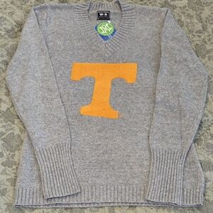 The University Of Tennessee Gray V-Neck Sweater with Orange T